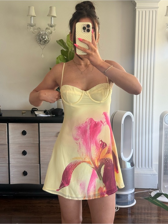 White Fox Boutique Dresses & Skirts - Yellow Floral Mini Dress